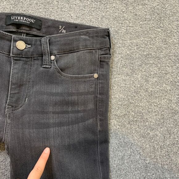 Liverpool Jeans Womens 2/26 Black Fade Abby Skinny Low Rise Stretch Set In Waist - Picture 11 of 13